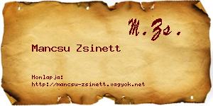 Mancsu Zsinett névjegykártya